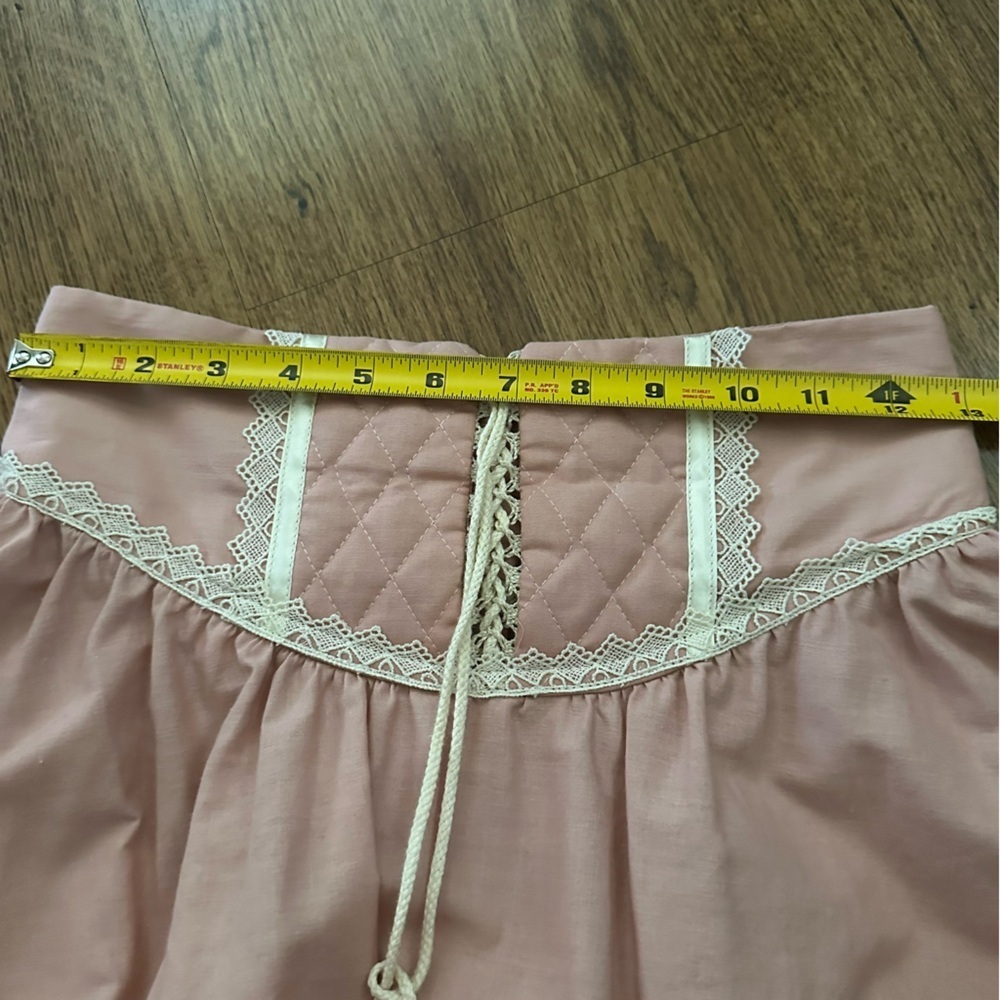 Gunne Sax by Jessica vintage Pink Lace-Trimmed midi Skirt cotton size 9 - Picture 7 of 11